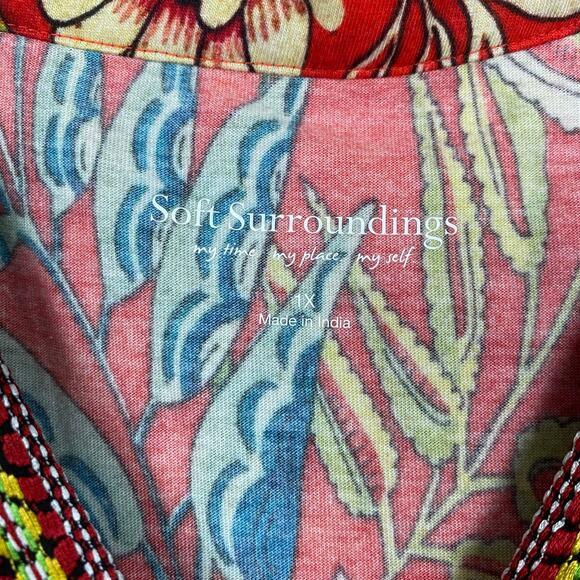 Soft Surroundings Orange Tropical Floral Onani Maxi Dress Sz.1X - Picture 7 of 13